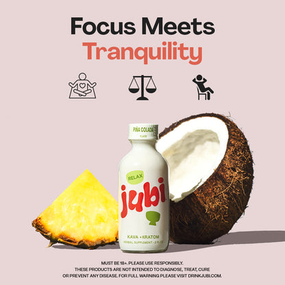 Jubi Piña Colada Relax Shot - Kava & Kratom Relaxation Shot