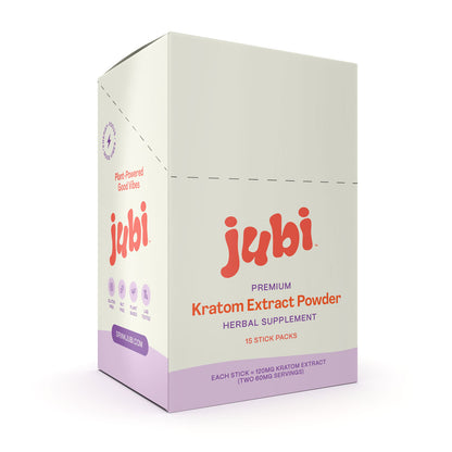 Jubi Kratom Stick Packs - 120mg Mitragynine | 5 Flavors | Mix & Sip