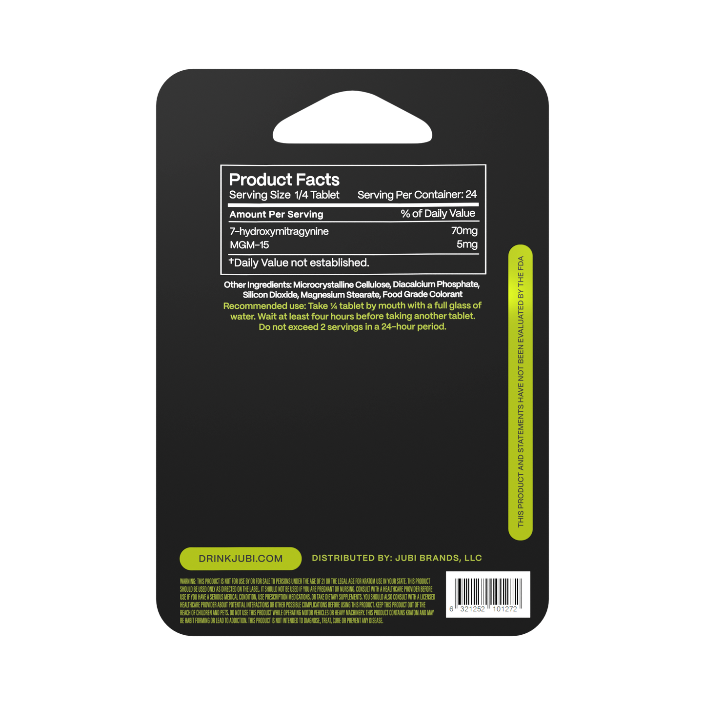 Jubi 7-Hydroxy + MGM-15 Advanced Kratom Tablets – 1500mg Pack