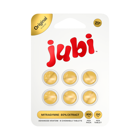 Jubi Advance Kratom 80% Mitragynine Extract Chewable Tablets - 150mg Per Tablet, 6-Count