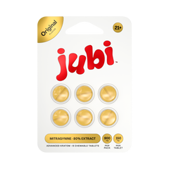 Jubi Advance Kratom 80% Mitragynine Extract Chewable Tablets - 150mg Per Tablet, 6-Count