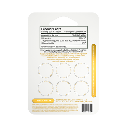 Jubi Advance Kratom 80% Mitragynine Extract Chewable Tablets - 150mg Per Tablet, 6-Count