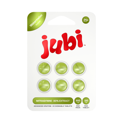 Jubi Advance Kratom 80% Mitragynine Extract Chewable Tablets - 150mg Per Tablet, 6-Count