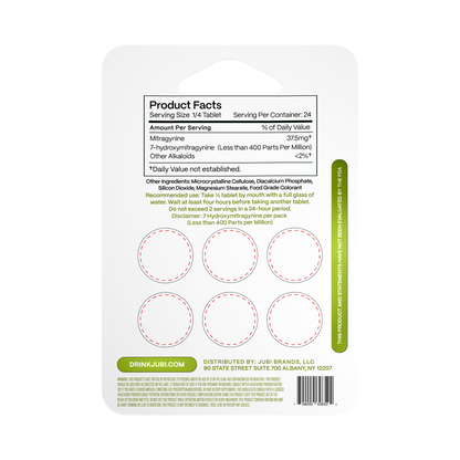 Jubi Advance Kratom 80% Mitragynine Extract Chewable Tablets - 150mg Per Tablet, 6-Count
