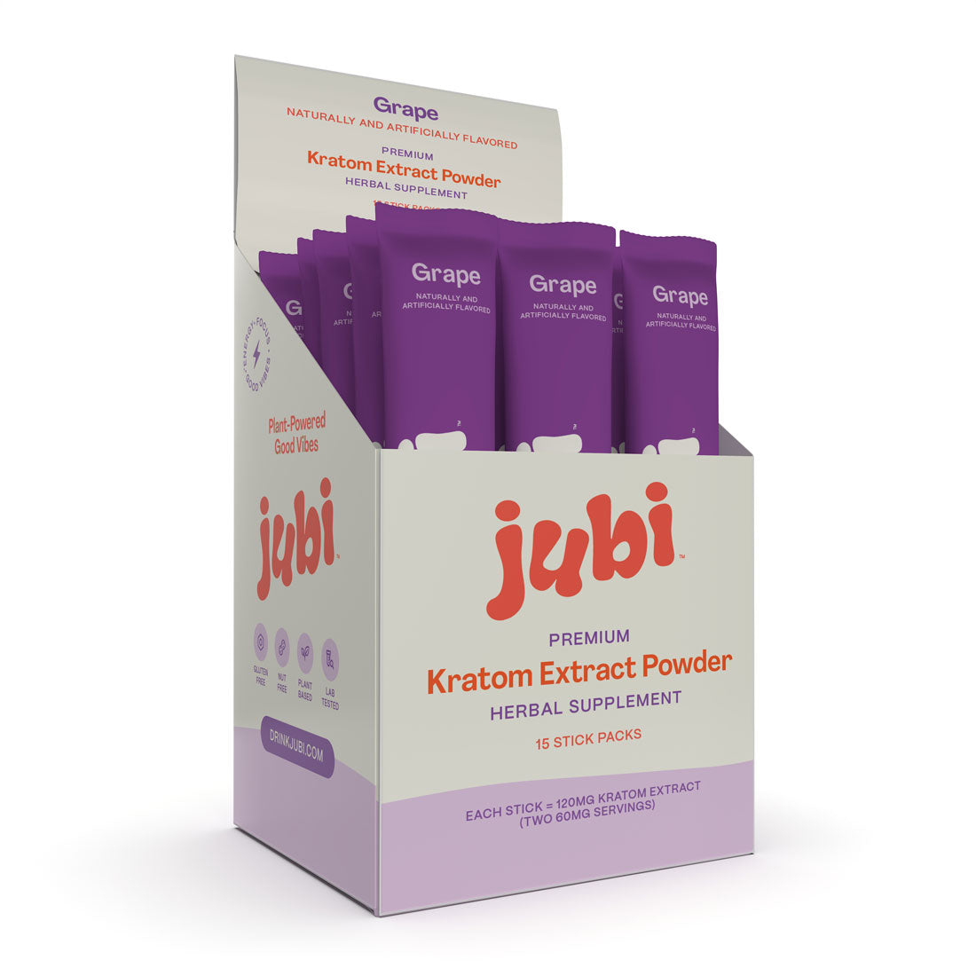 Jubi Kratom Stick Packs - 120mg Mitragynine | 5 Flavors | Mix & Sip