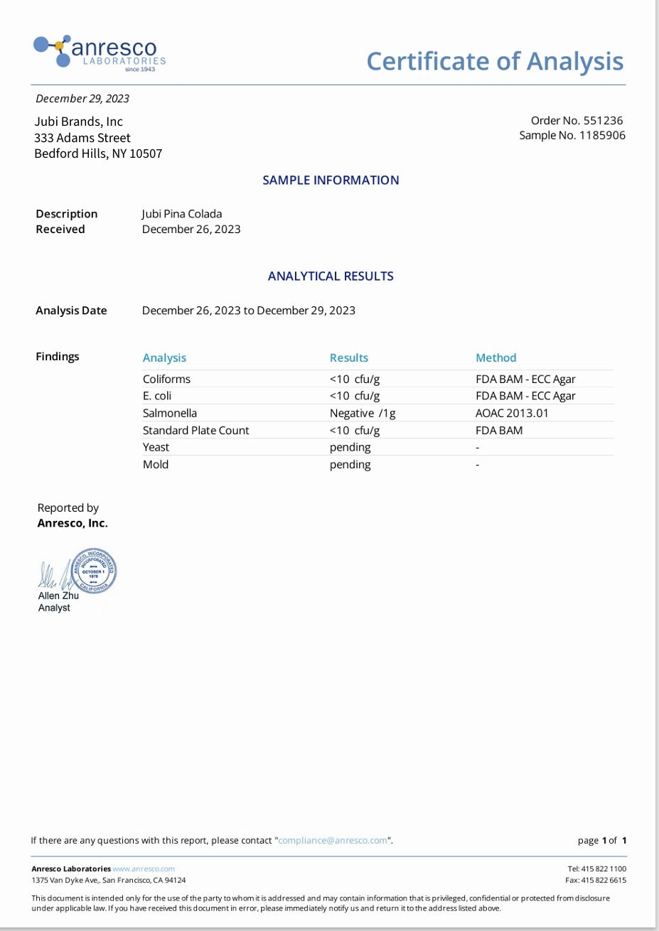 Jubi Piña Colada Relax Shot - Kava & Kratom Relaxation Shot