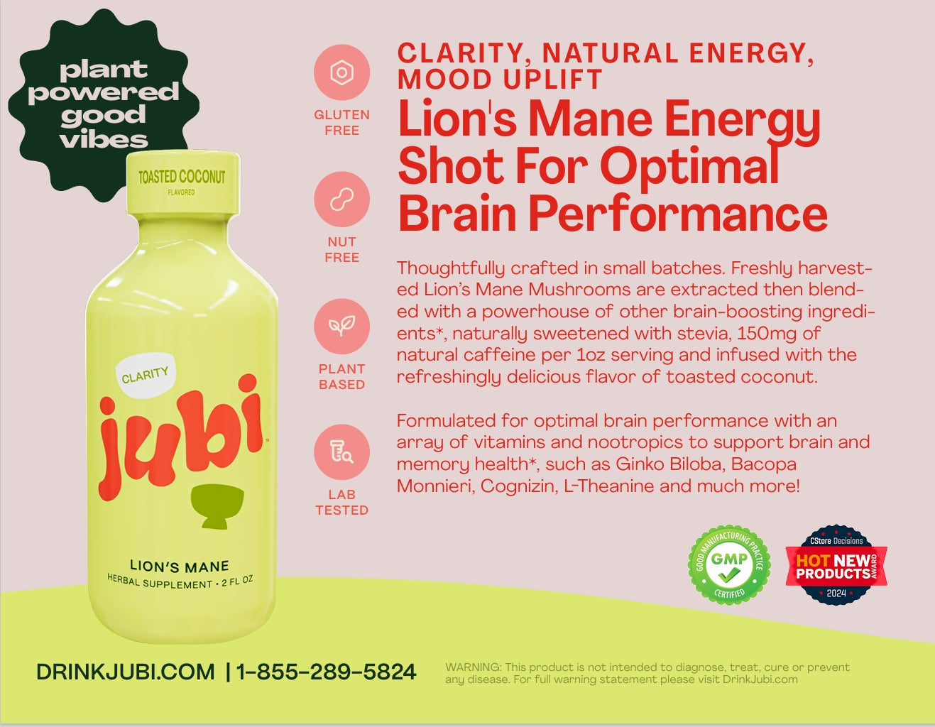 Lion's Mane Drink Clarity + Energy Shots Supplement