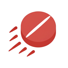 Icon showing chewable tablet for on-the-go use