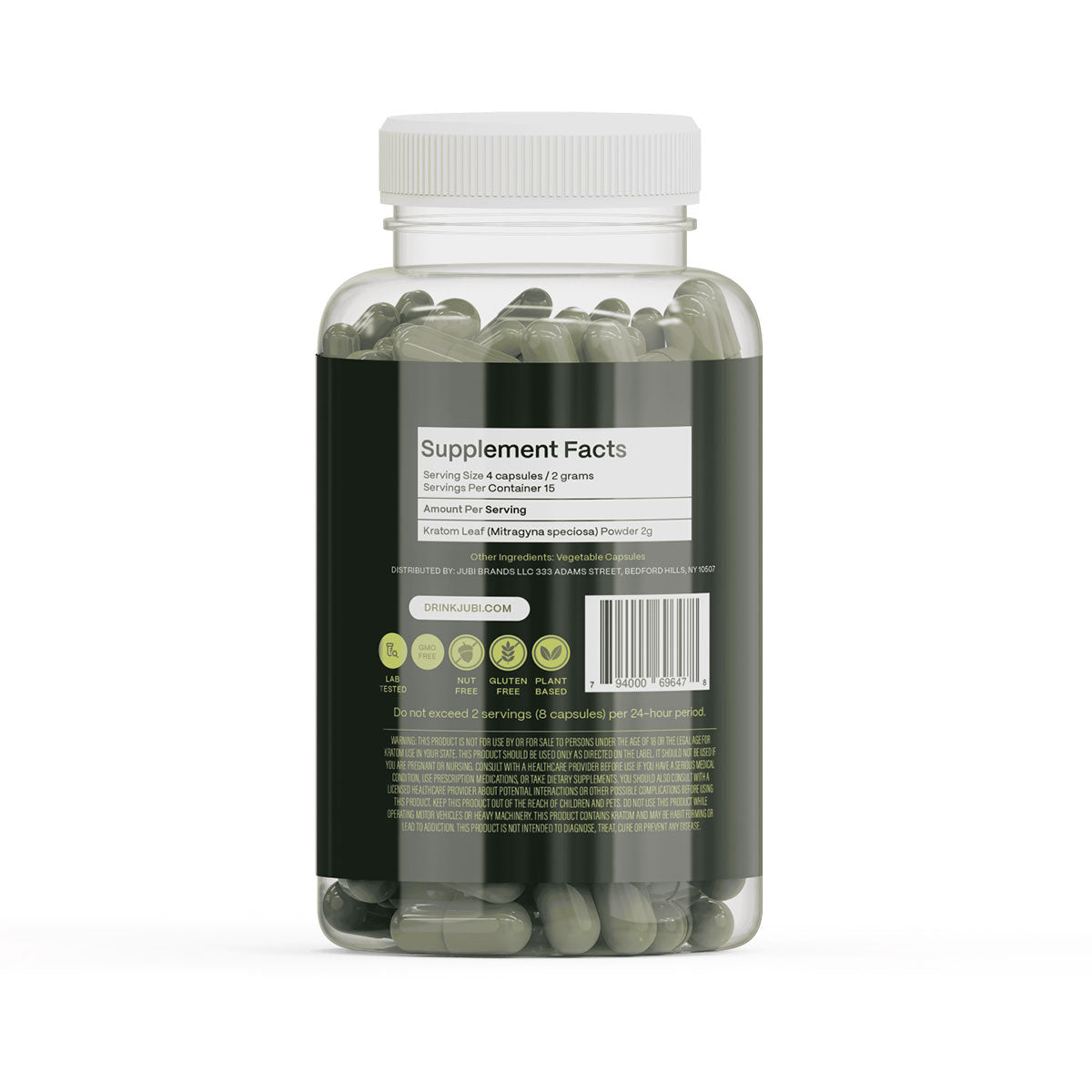 Jubi Maeng Da Kratom Capsules Variety Pack - 60 Veg Caps | 3 Strains | 20% Off