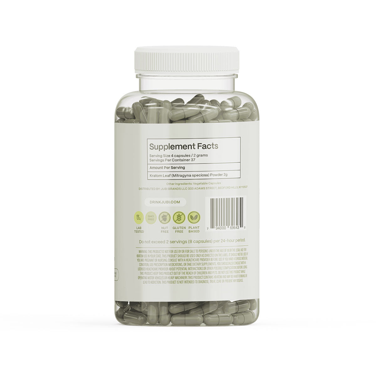 Jubi Maeng Da Kratom Vegetable Capsules - 3 Strains | Energy, Focus & Calm